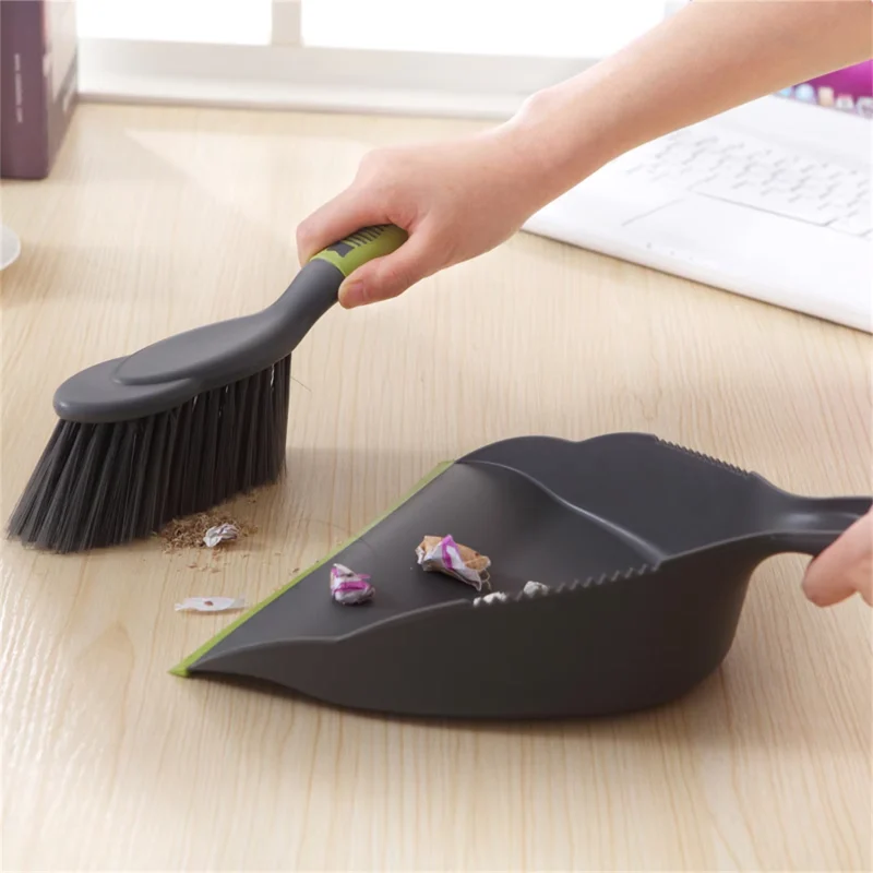Silicone Grip Dustpan Brush Set