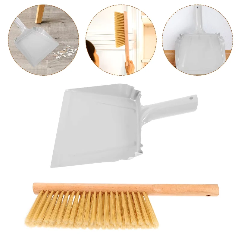 Wood Handle Whisk Broom Set